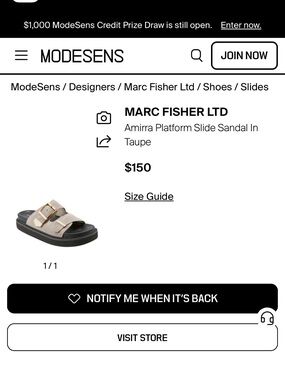 Marc Fisher Amirra Platform Slide Sandal Taupe